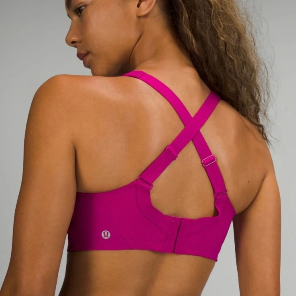Lululemon athletica raspberry sports bra run times magenta nwt 38DDD 38D strappy - Picture 3 of 5